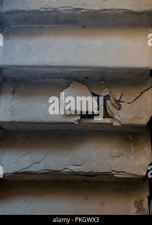 stone staircase with broken steps Stock Photo