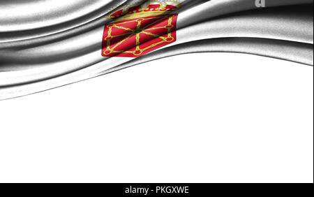 Grunge colorful flag of Navarra coat of arms with copyspace for your text or images,isolated on white background. Close up, fluttering downwind. Stock Photo