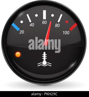 Temperature car gauge. Black device Stock Vector