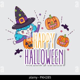 Happy halloween card cartoons Stock Vector