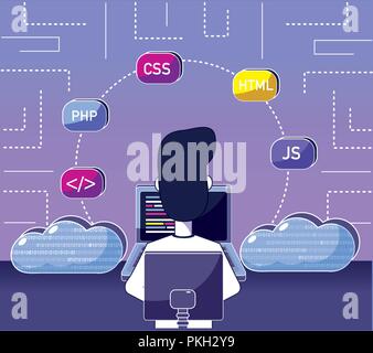 Programmer Light Bulp computer light bulb and wrench Stock Vector Image & Art - Alamy
