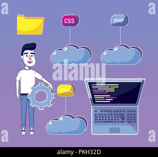 Software programmer cartoon Stock Vector