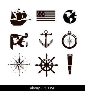 Set of travel icons Stock Vector