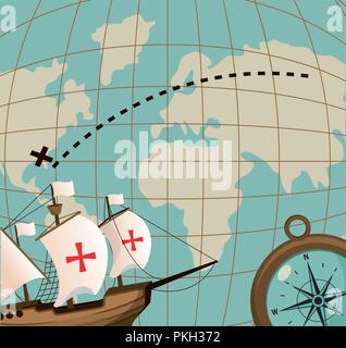 Columbus day concept Stock Vector