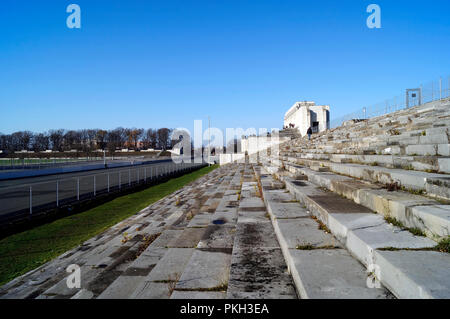 NUREMBERG, GERMANY - DECEMBER 06, 2015: Remains of The Zeppelinfeld at the Nazi party rally grounds in Nuremberg, Germany Stock Photo
