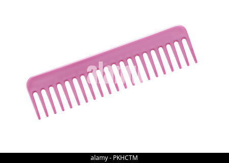 Pink hair comb isolated on a white background Stock Photo