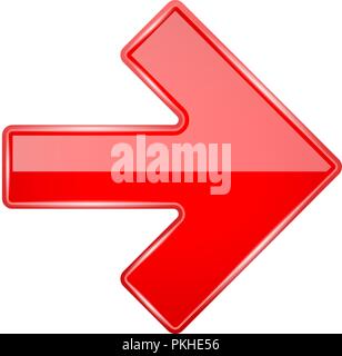 Red shiny 3d arrow Stock Vector