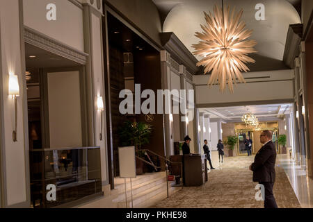 Fairmont hotel is BC landmark  in downtown Vancouver Canada Stock Photo