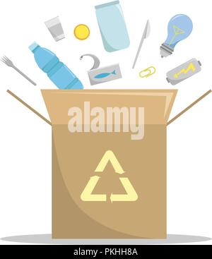 Vector illustration about the industry of waste recycling. Stock Vector