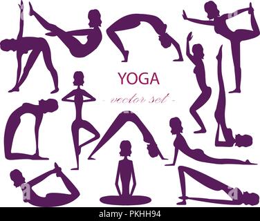 Yoga Pose Silhouette PNG And Vector Images Free Download - Pngtree