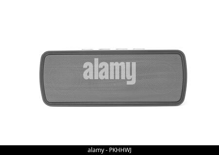 An isolated bluetooth speaker on a white background. Stock Photo