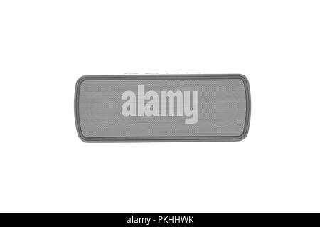 An isolated bluetooth speaker on a white background. Stock Photo