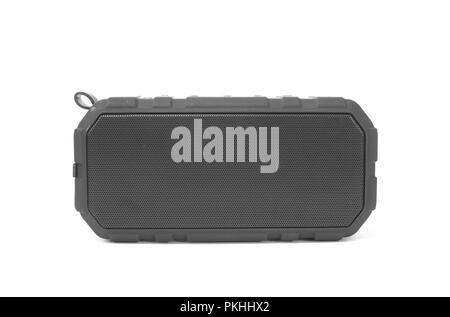 An isolated bluetooth speaker on a white background. Stock Photo