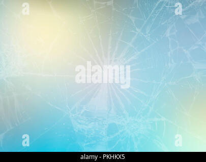 Smooth abstract gradient background with blue yellow white colors digital graphic banner. The effect of broken glass Stock Photo