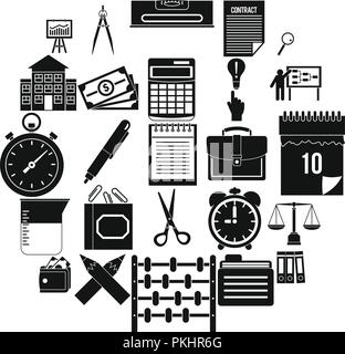 Calculator icons set, simple style Stock Vector