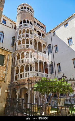 Palazzo Contarini del Bovolo, gothic architecture with spiral staircase and garden in Venice, Italy Stock Photo