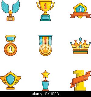 Resolution icons set, cartoon style Stock Vector