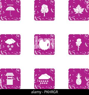 Source icons set, grunge style Stock Vector