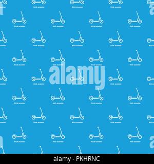Kick scooter pattern vector seamless blue Stock Vector