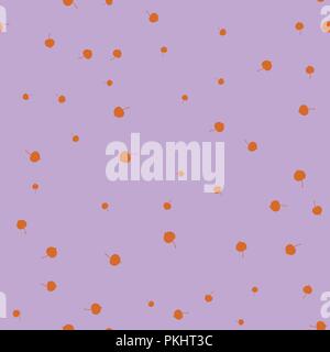 Linden leaf orange pattern seamless. Vector illustration. Purple background. Stock Vector