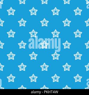 Star petal pattern vector seamless blue Stock Vector