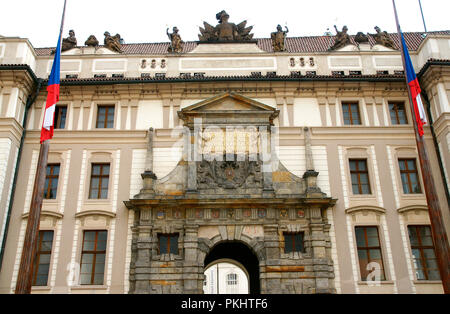 Czech Republic. Prague Castle. Matthias Gate. Gate between the first and the second courtyard. It was erected by Matthias, Holy Roman Emperor, 1614. General view. Stock Photo