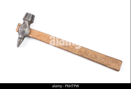 Old small hammer isolated on white background Stock Photo