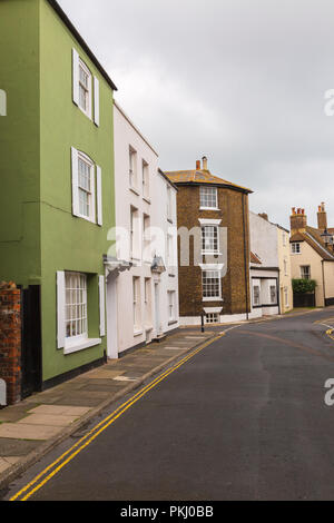 Colourful Houses in Deal Kent in Middle Street Stock Photo