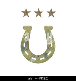 Horseshoe. Vintage color illustration for info graphic, poster, web. Isolated on white background.