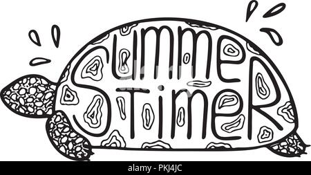 Illustration of a tortilla with a unique hand-drawn lettering inside. Summer time. Stock Vector