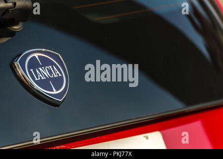 LUGO, ITALY - September 11, 2018: light enlightening logo on a car body Stock Photo