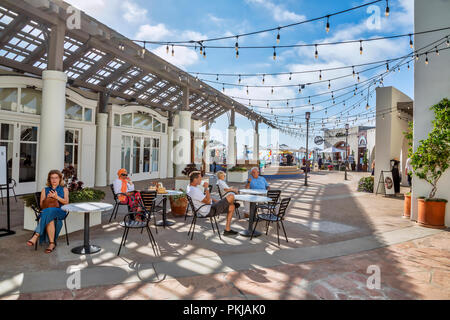 The Del Mar Plaza terrace, Del Mar, California Stock Photo