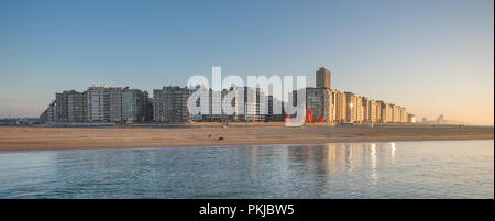 Panoramic view on the skyline of Oostende, on Sunday 2 April 2017, Oostende, Belgium. Stock Photo