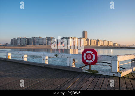 Panoramic view on the skyline of Oostende, on Sunday 2 April 2017, Oostende, Belgium. Stock Photo