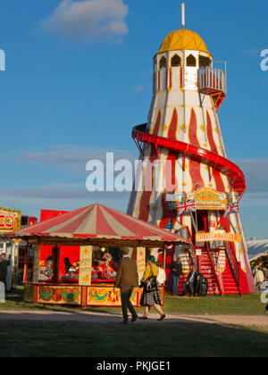 Goodwood Revival, old fashioned helter skelter in fairground, Chichester, West Sussex, England Stock Photo