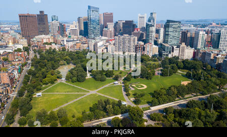 Boston Common, Boston Skyline, Boston, MA, USA Stock Photo