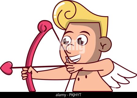 Cupid with arch Stock Vector