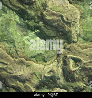 Aerial view from air plane of mountains seamless texture background. 3d illustration Stock Photo