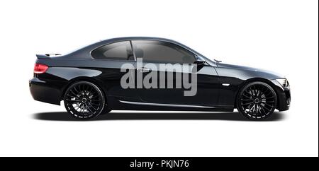 Premium German coupe car side view isolated on white Stock Photo - Alamy