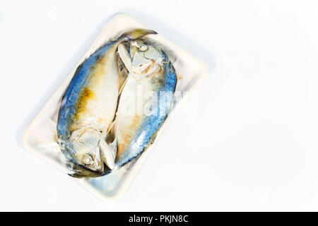 Two fish in packaging from supermaket. Stock Photo