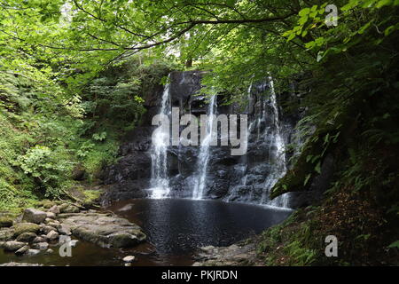 Glenariff, Queen of the Glens, is one of nine Antrim Glens. Glenariff Forest Park covers+1,000 hectares with woodland, lakes and recreation areas. Stock Photo