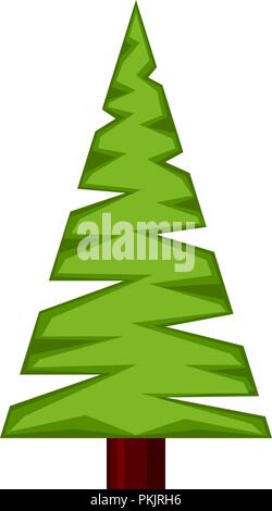 Vector cartoon triangular Christmas tree. Geometric fir tree isolated ...