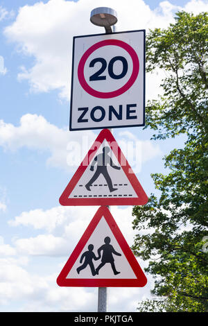 Multiple traffic signs, Langley Road, Langley, Berkshire, England, United Kingdom Stock Photo