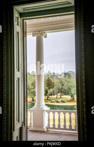 Scenic view from Drayton hall plantation house in Charleston, South Carolina