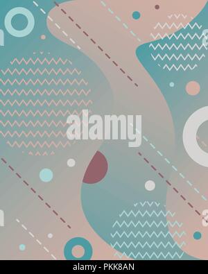 Artistic modern background in memphis style. The abstract background is suitable for typographic products, web-design, and decoration of objects. Stock Vector