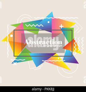 Abstract background with gradient triangles and decorative elements. Stock Vector