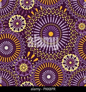 Seamless pattern with mandalas in the African style. Stock Vector