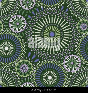 Seamless pattern with mandalas in the African style. Stock Vector
