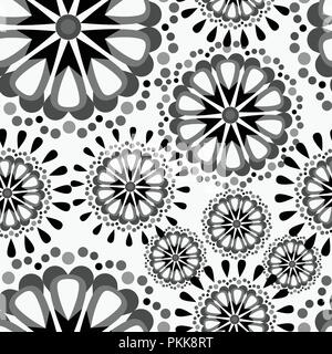 Seamless pattern with mandalas in the African style. Stock Vector