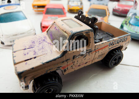 Hot Wheels 1977 Chevy Pickup truck in Hot Wheels toy car collection - USA Stock Photo